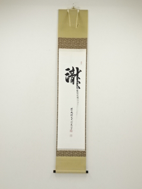 JAPANESE HANGING SCROLL / HAND PAINTED / CALLYGRAPHY / WATERFALL /ARTIST WORK